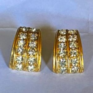 Trifari Vintage Silver 0.150 CTW Diamond Earrings